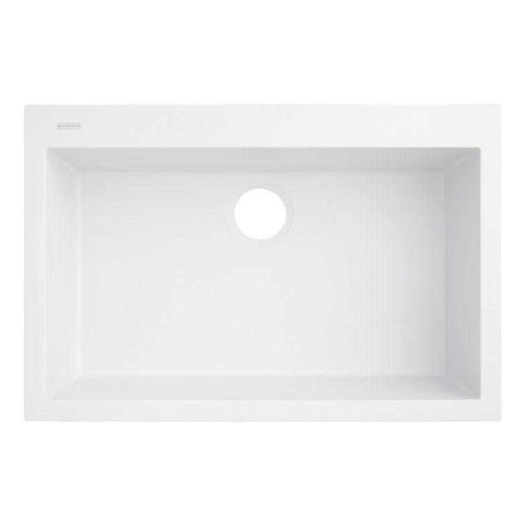 Holcomb 30" White Granite Composite Drop-In Kitchen Sink