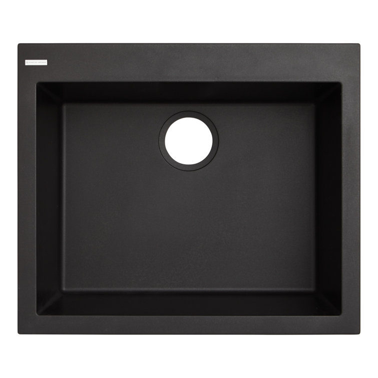 Midnight Black Granite Composite Drop-In Kitchen Sink
