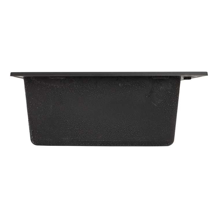 Midnight Black Granite Composite Drop-In Kitchen Sink