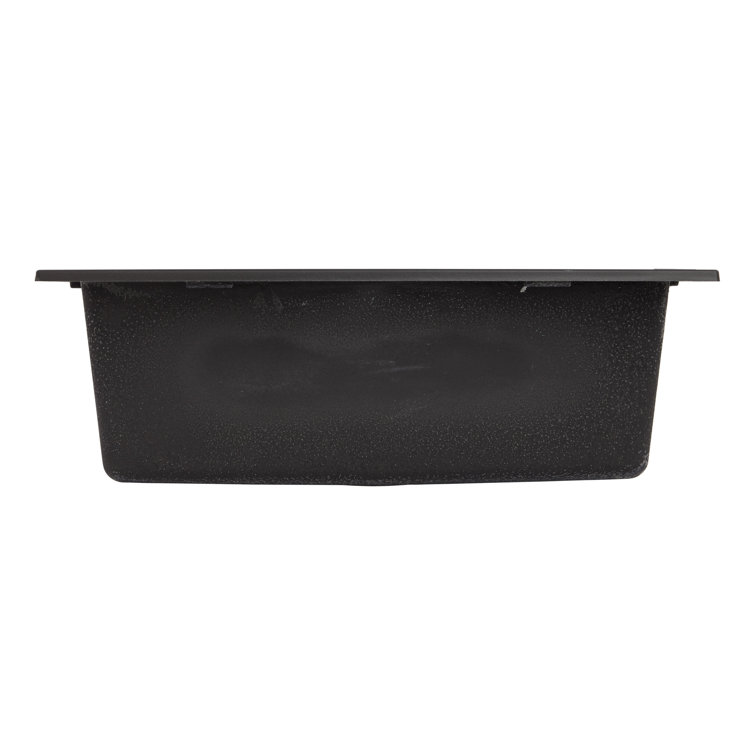 Midnight Black Granite Composite Drop-In Kitchen Sink