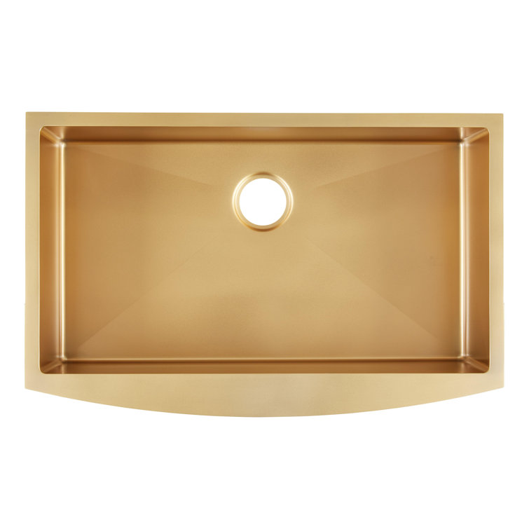 Atlas 36'' Matte Gold Stainless Steel Undermount Kitchen Sink