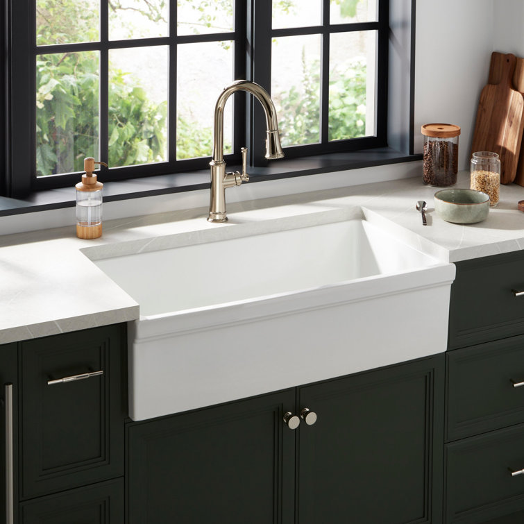 Gallo 36'' White Fireclay Farmhouse Apron Kitchen Sink