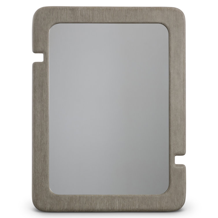 Clay Finish Rectangular Woodgrain Wall Mirror