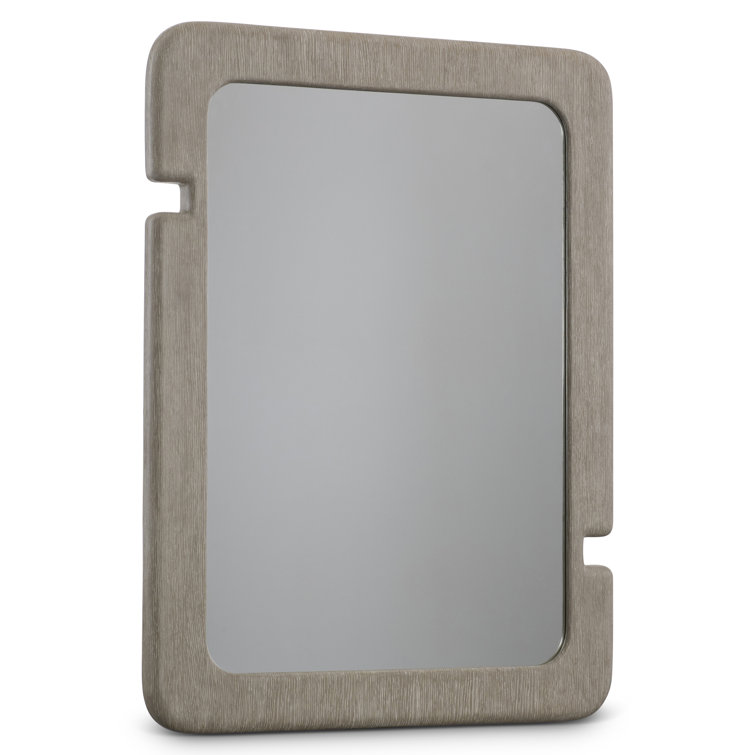 Clay Finish Rectangular Woodgrain Wall Mirror