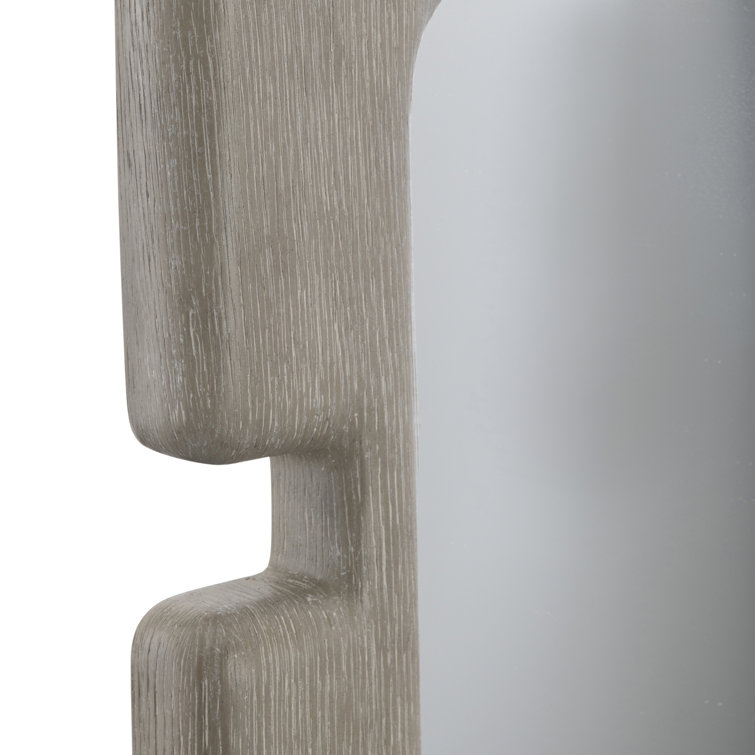 Clay Finish Rectangular Woodgrain Wall Mirror