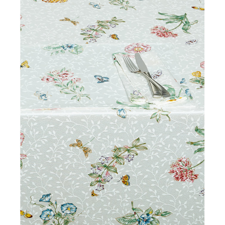 Floral Butterfly Meadow Rectangular Cotton Polyester Table Cloth