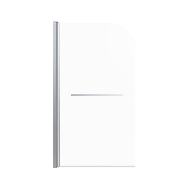 31"W x 55"H Frameless Clear Tempered Glass Shower Door with Chrome Handle