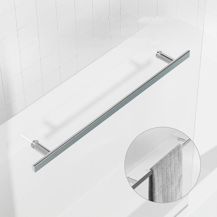 31"W x 55"H Frameless Clear Tempered Glass Shower Door with Chrome Handle