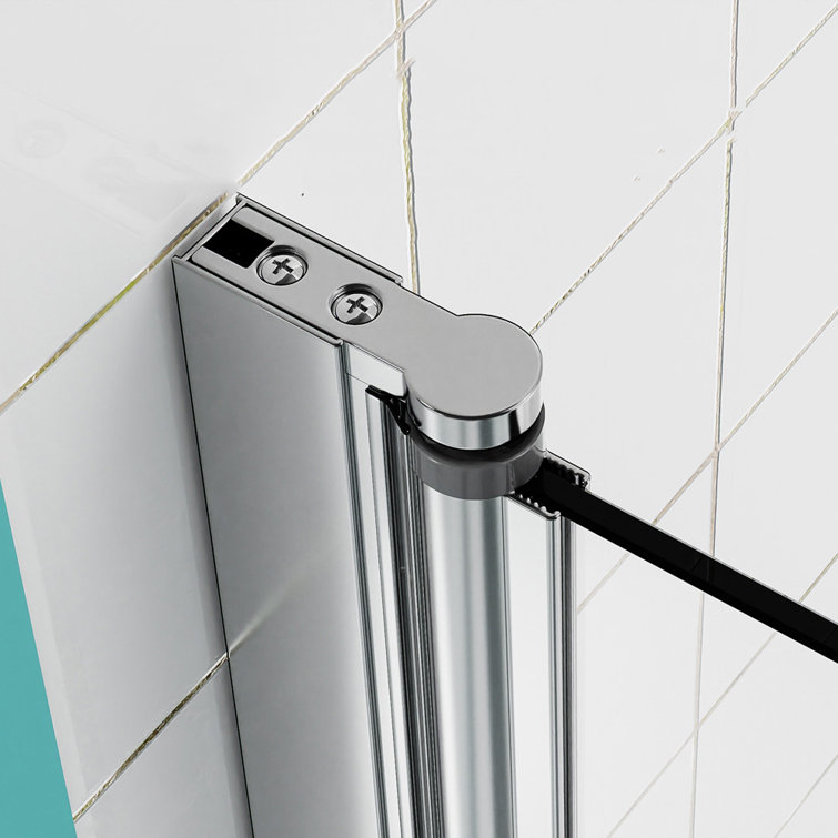 31"W x 55"H Frameless Clear Tempered Glass Shower Door with Chrome Handle