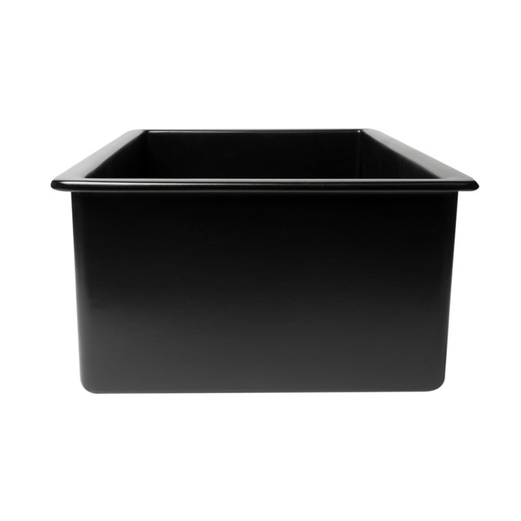 Black 32" Fireclay Farmhouse Drop-In Kitchen Sink
