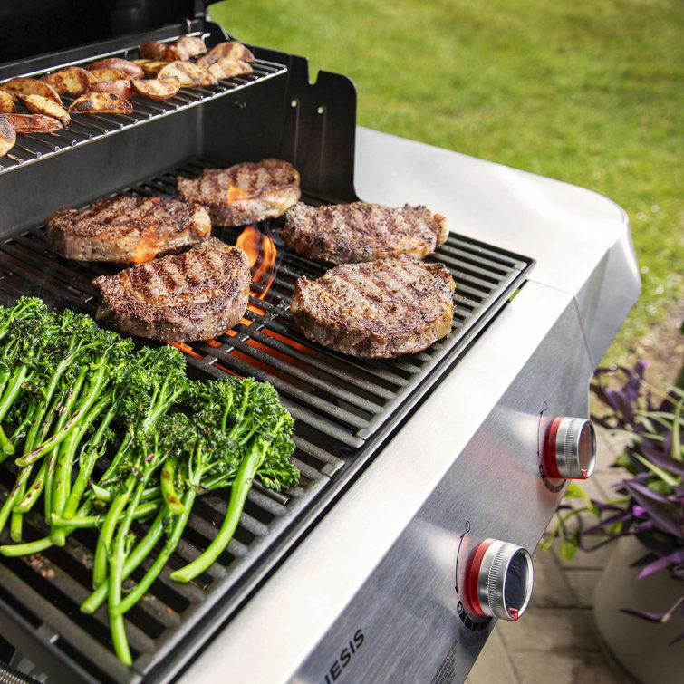 Genesis E-315 Black Liquid Propane Gas Grill with Side Tables