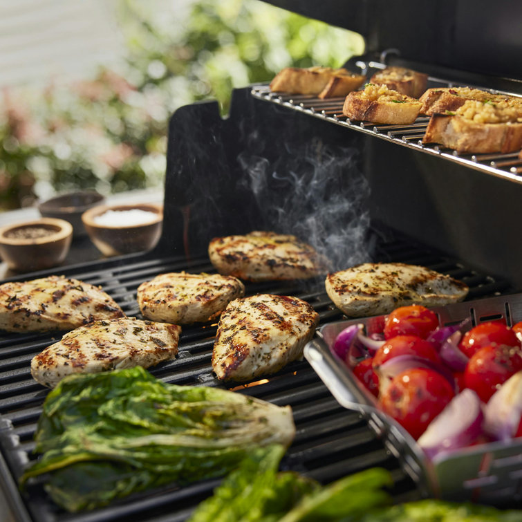 Genesis E-315 Black Liquid Propane Gas Grill with Side Tables