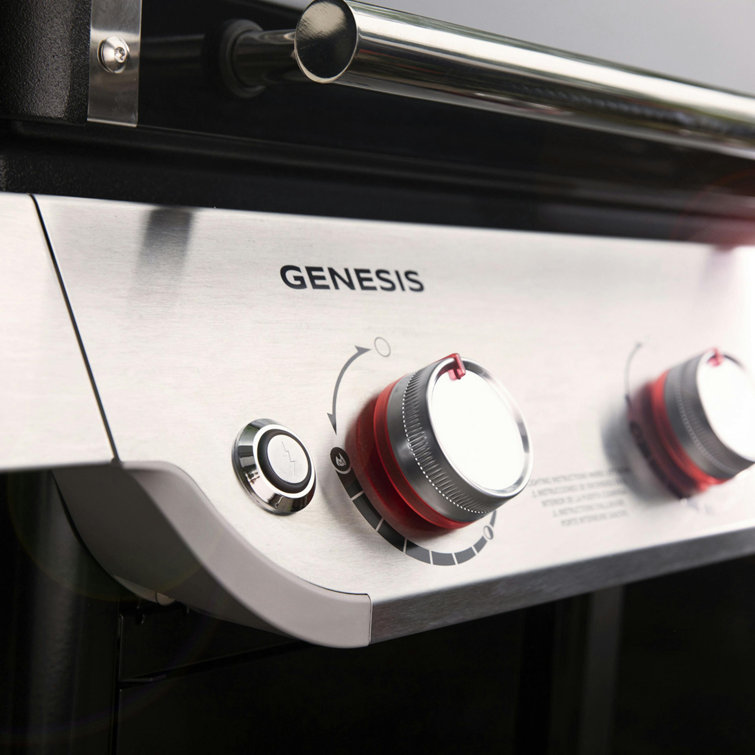 Genesis E-315 Black Liquid Propane Gas Grill with Side Tables