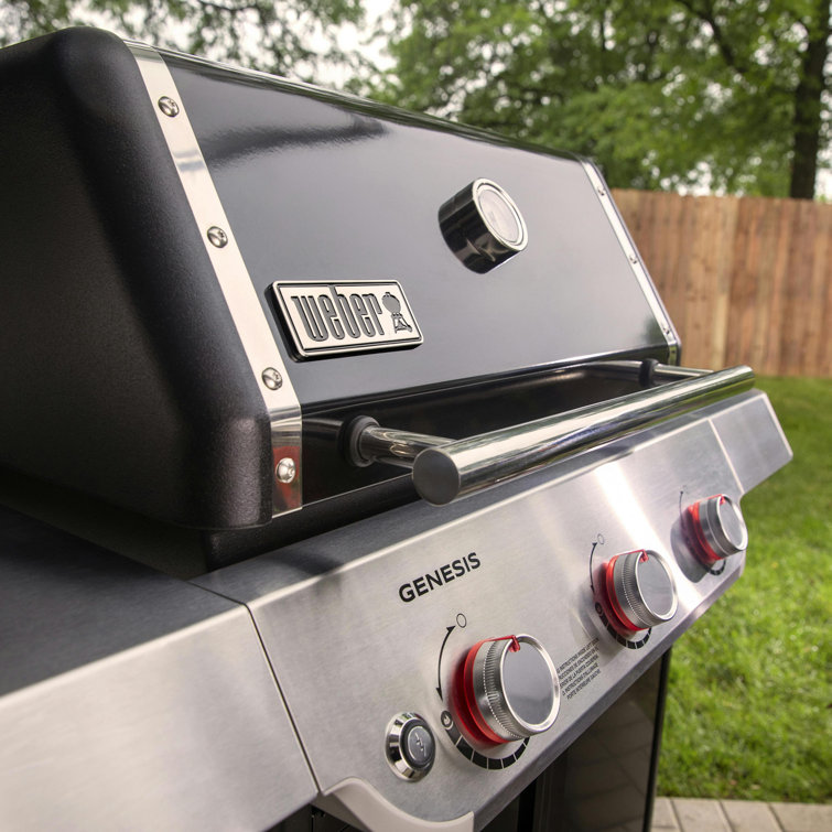 Genesis E-315 Black Liquid Propane Gas Grill with Side Tables