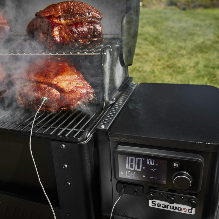 Black Digital Freestanding Wood Pellet Grill with Rotisserie