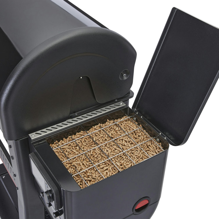 Black Digital Freestanding Wood Pellet Grill with Rotisserie