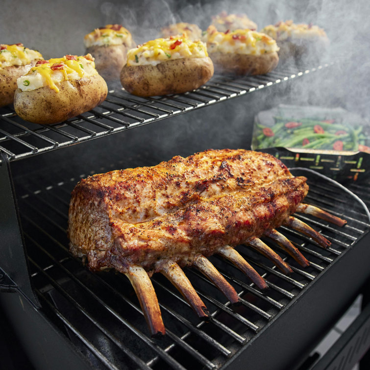 Black Digital Freestanding Wood Pellet Grill with Rotisserie