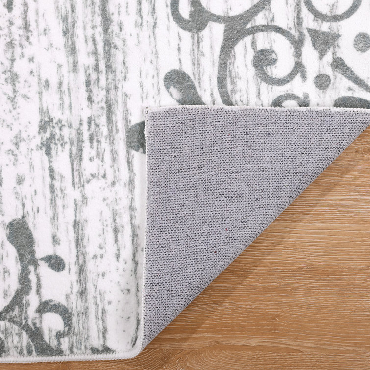 Light Gray 9' x 12' Tufted Oriental Cotton Area Rug