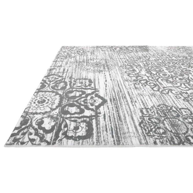 Light Gray 9' x 12' Tufted Oriental Cotton Area Rug