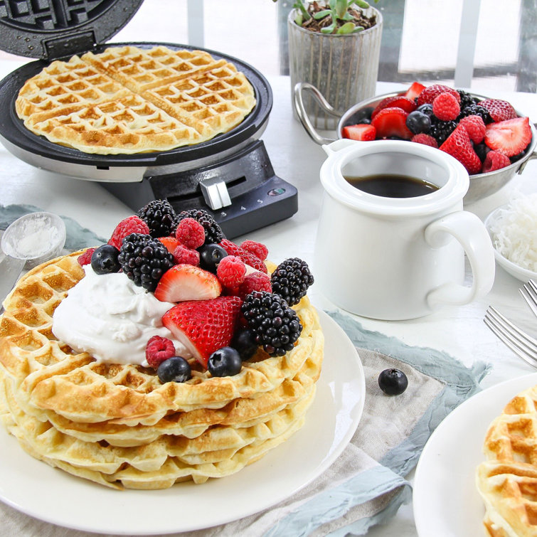 Stainless Steel Adjustable Temperature Round Waffle Maker
