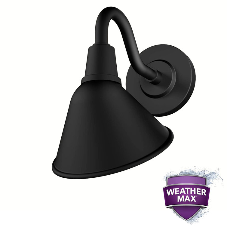 Cassius Matte Black Outdoor Metal Wall Sconce