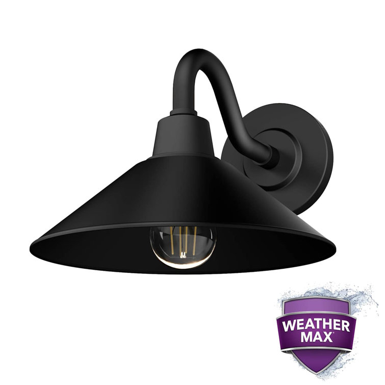 Matte Black Modern Metal Outdoor Wall Light