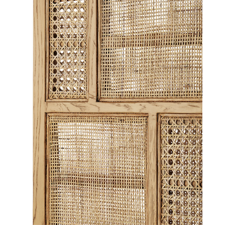 Anisa Natural Oak and Rattan Adjustable Etagere