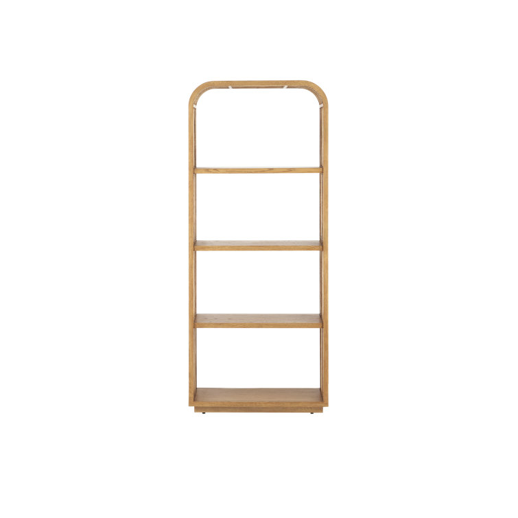 Anisa Natural Oak and Rattan Adjustable Etagere