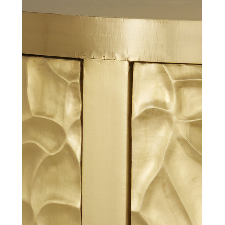 Auden Brass Demi-Lune Cabinet with Adjustable Shelving