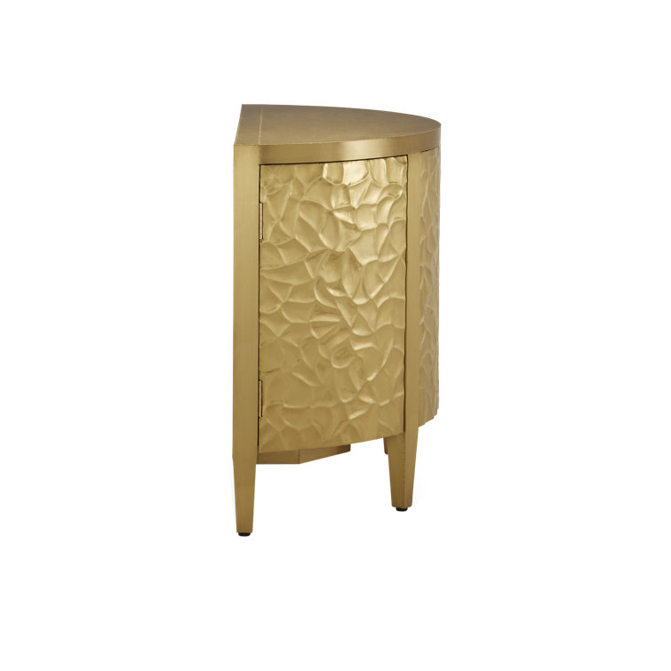 Auden Brass Demi-Lune Cabinet with Adjustable Shelving