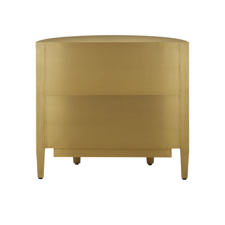 Auden Brass Demi-Lune Cabinet with Adjustable Shelving