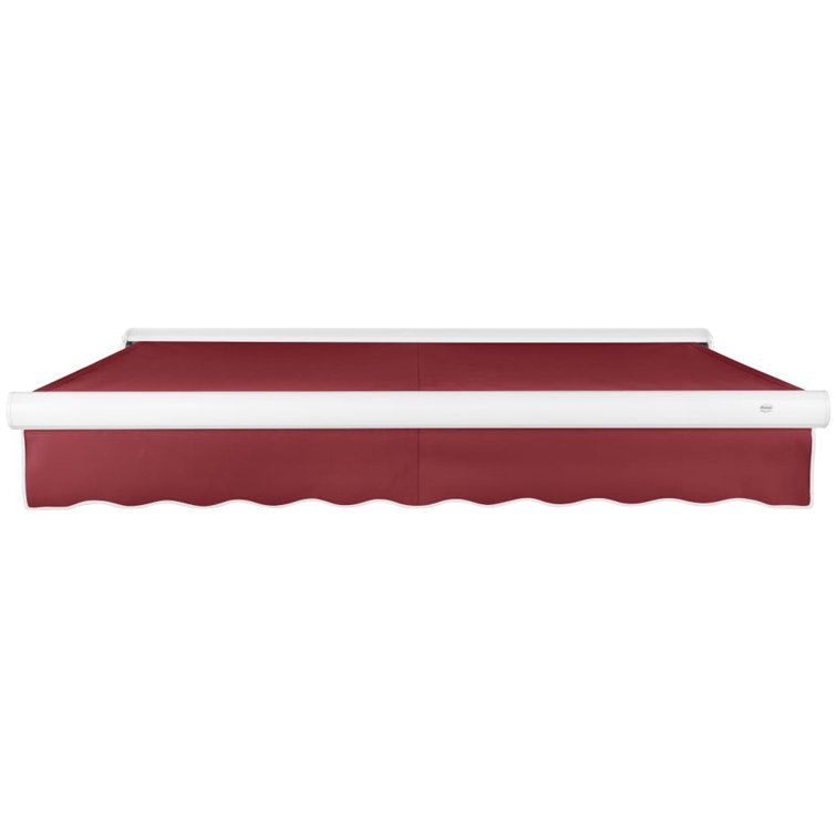 Burgundy 8' Woven Acrylic Retractable Awning with Aluminum Frame