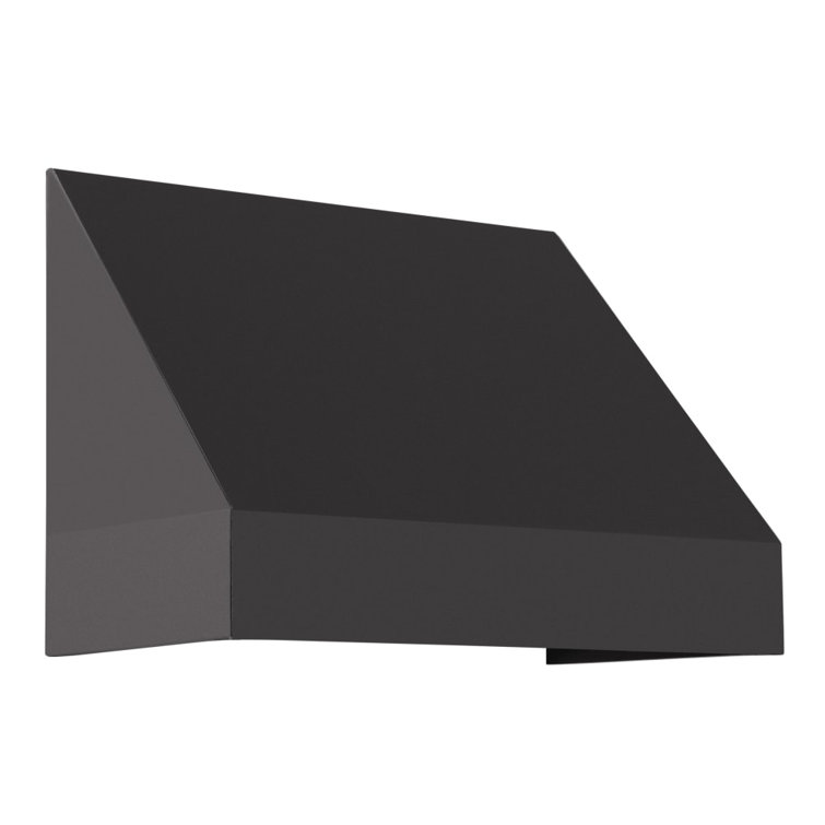 New Yorker Black Aluminum and Fabric Fixed Awning
