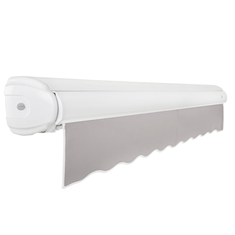 Gunmetal Acrylic Motorized Retractable Patio Awning with Steel Frame