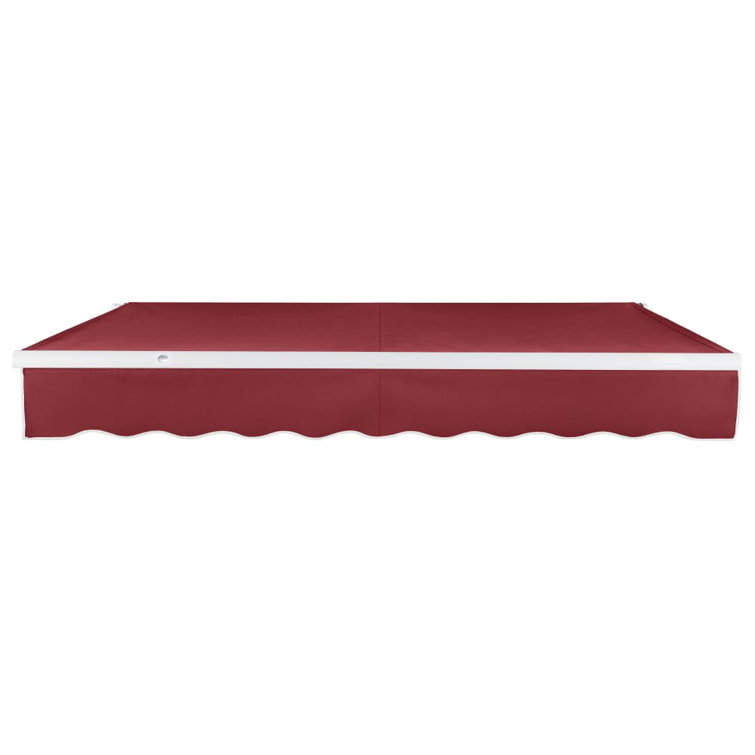 Burgundy Motorized Retractable Awning with Aluminum Frame
