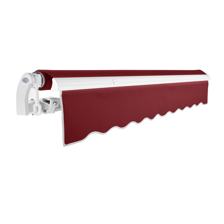 Burgundy Motorized Retractable Awning with Aluminum Frame