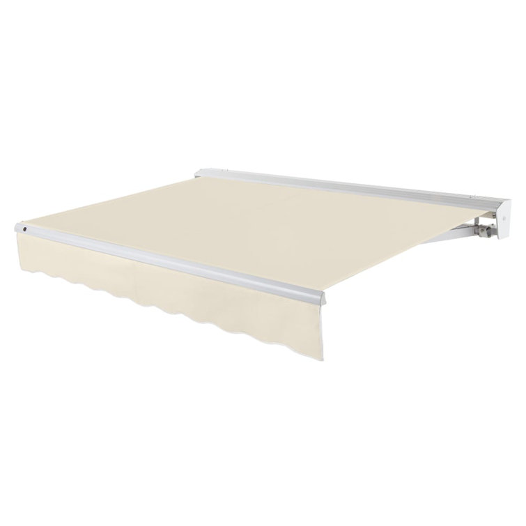 Linen 10' x 8' Motorized Retractable Awning with White Frame