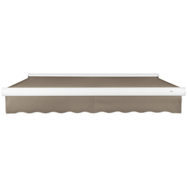 Taupe Full-Cassette Manual Retractable Patio Awning, 10' x 8'