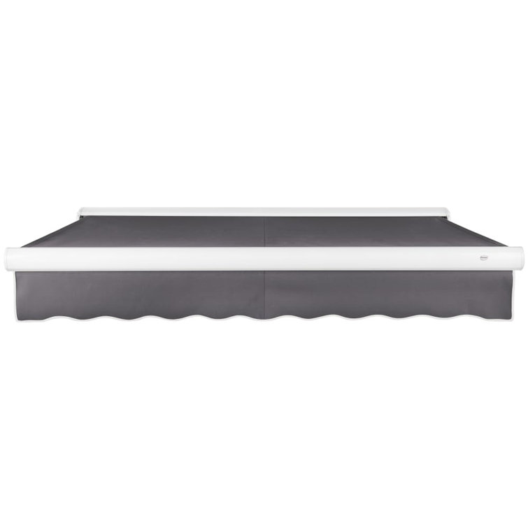Gunmetal Acrylic Motorized Retractable Patio Awning with Steel Frame