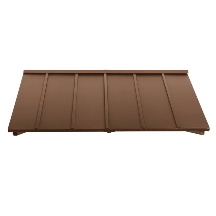 Copper Powder Coated Steel Fixed Door Awning, 7 ft Wide
