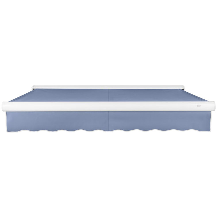 Dusty Blue 16' Motorized Retractable Patio Awning with Cassette