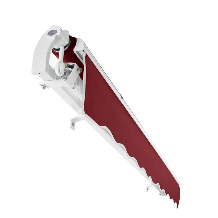 Burgundy Motorized Retractable Awning with Aluminum Frame