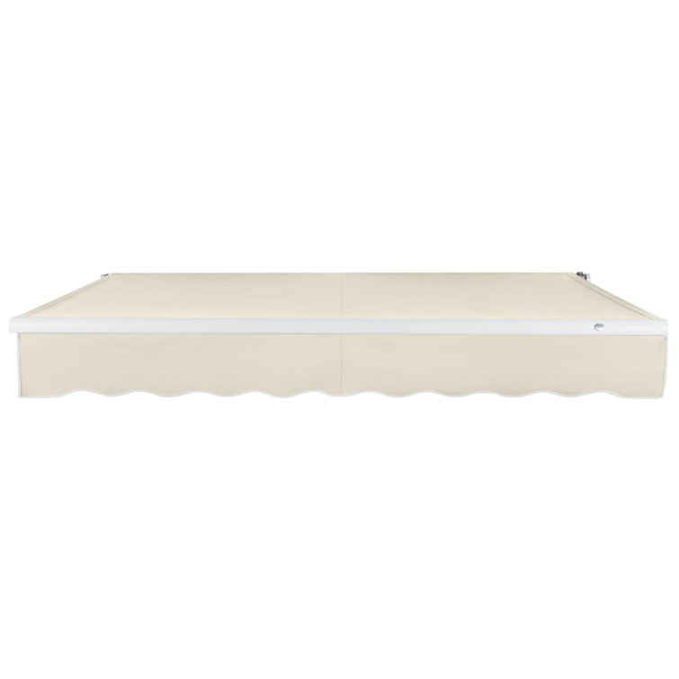 Cream Fabric Retractable Patio Awning with Aluminum Frame