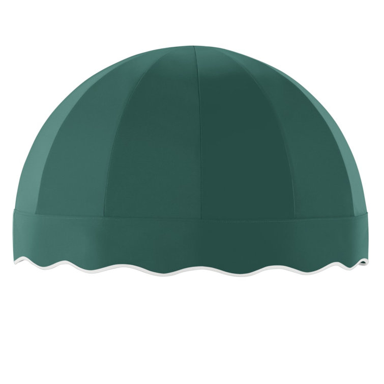 Forest Green Dome-Shaped Aluminum Frame Fixed Awning