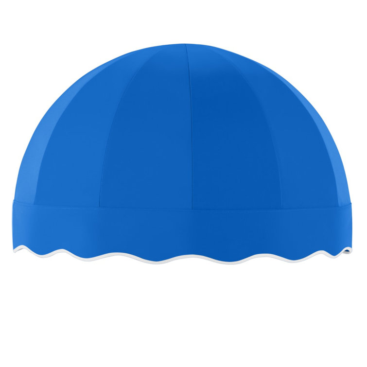 Bright Blue Dome-Shaped Aluminum Frame Awning with Acrylic Fabric
