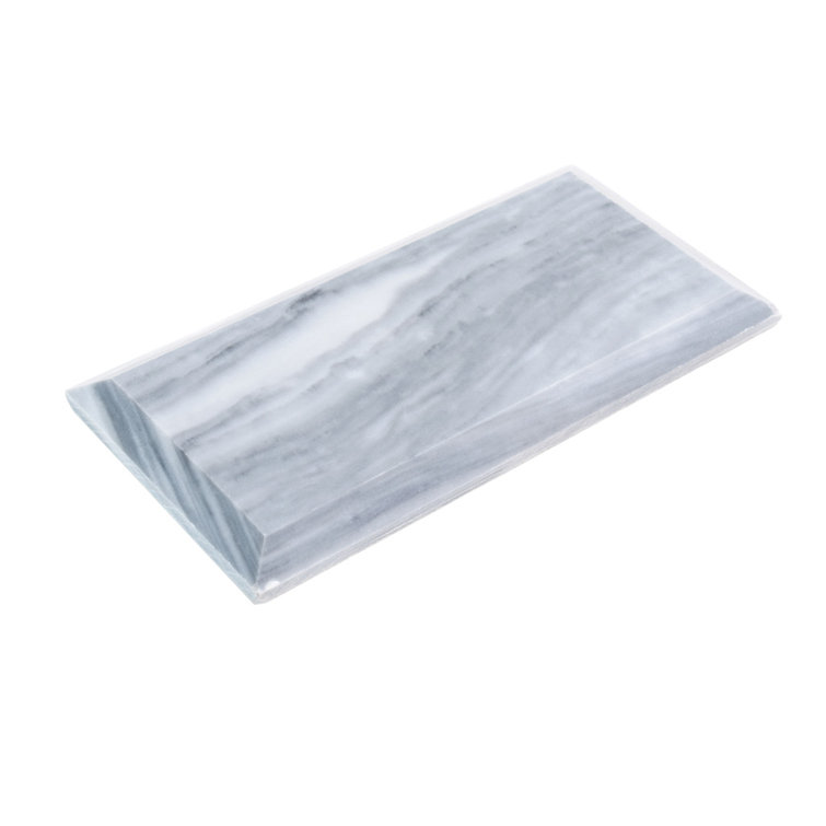 Gray 3" x 6" Beveled Polished Marble Subway Tile
