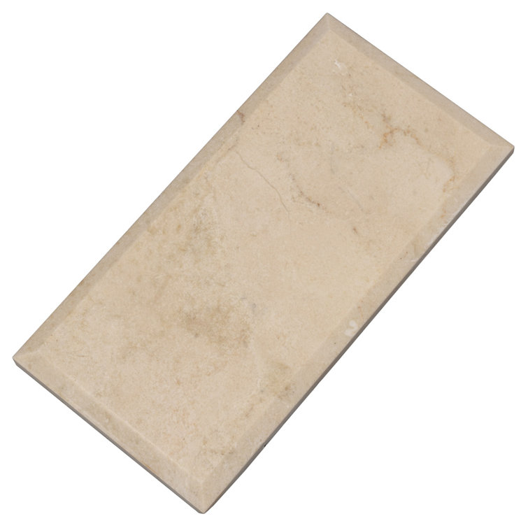 Beige and Yellow Polished Marble Subway Tile 3" x 6"