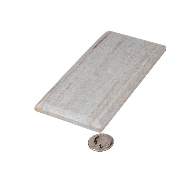 Wooden Beige 3" x 6" Beveled Marble Subway Tile