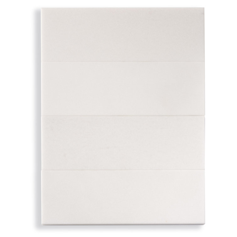 Silver 4" x 12" Honed Marble Subway Tile