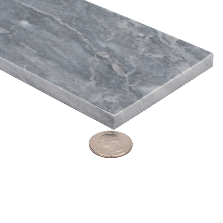 Gray 4" x 12" Polished Marble Subway Tile